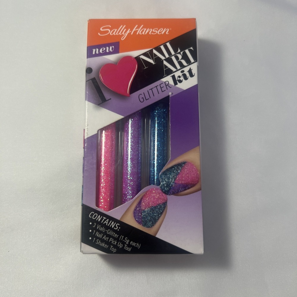 Sally Hansen‎ I Heart Nail Art #430 Glitter Kit Contains 3 Vials & Shaker Top